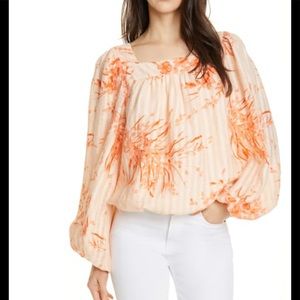 JOIE Cadby Floral Top Island Sunset M NWT